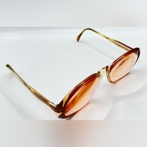 Vintage Bellissimo Brown Translucent Oval Sunglasses Frames Only